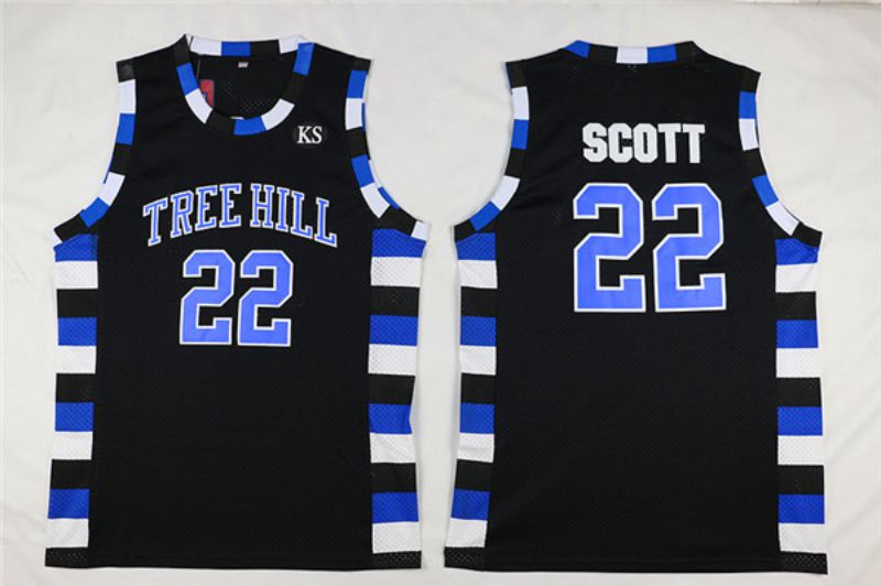 Men Movie basketball brothers #22 Scott Black NBA Jerseys->->NCAA Jersey